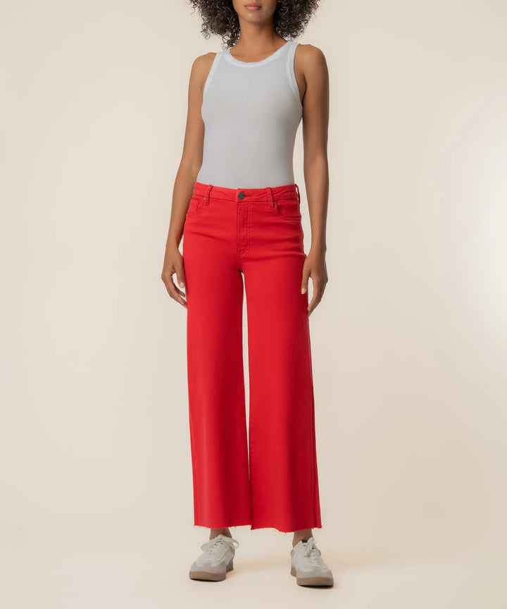 Meg High Rise Wide Leg Raw Hem (Tomato)