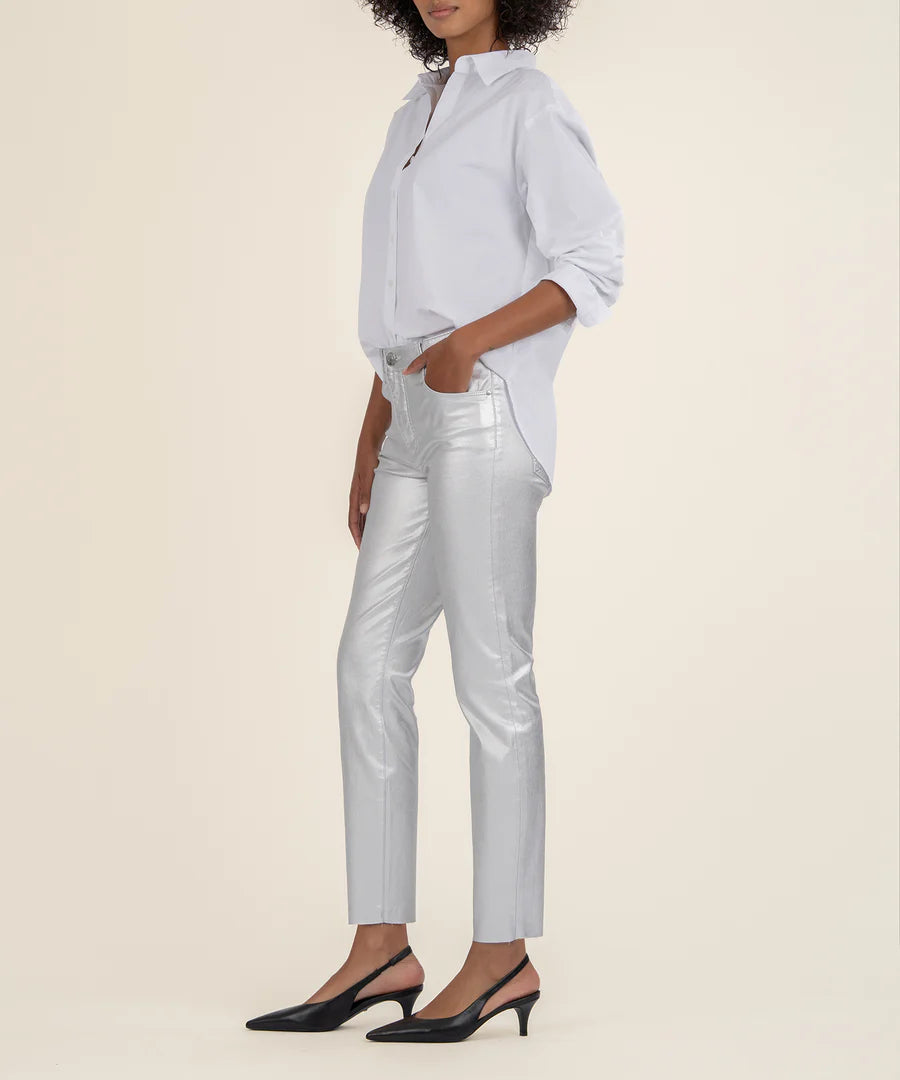 Charlize High Rise Raw Hem (Silver)