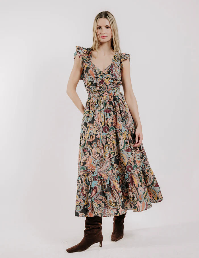 Lindsey Long Dress (Paisley Fanfare Liberty Print)