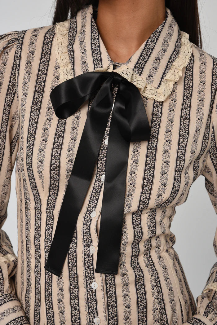 Marketa Dress (Clara Stripe Print)