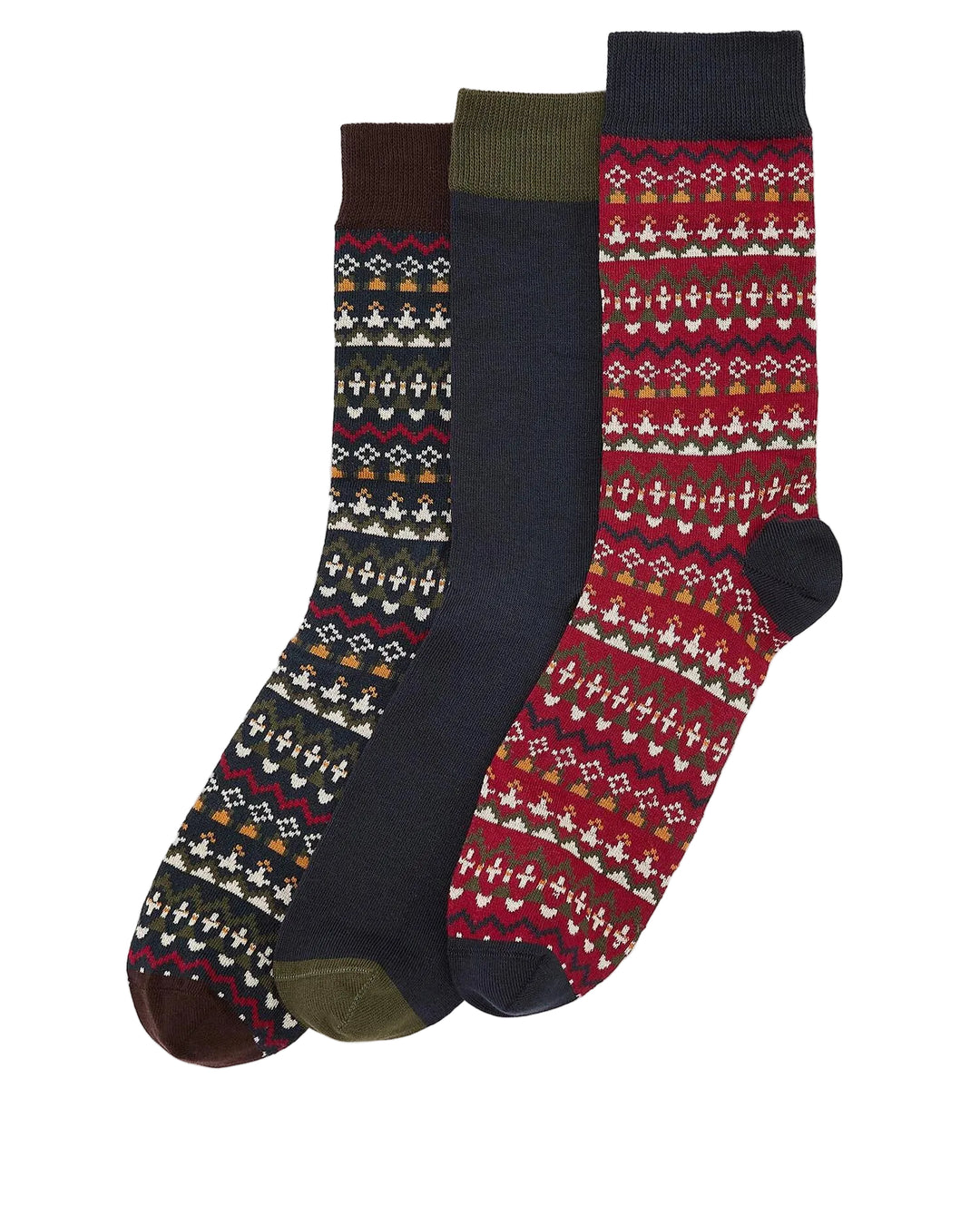 Marlow Fair Isle Sock Gift Box (Olive)