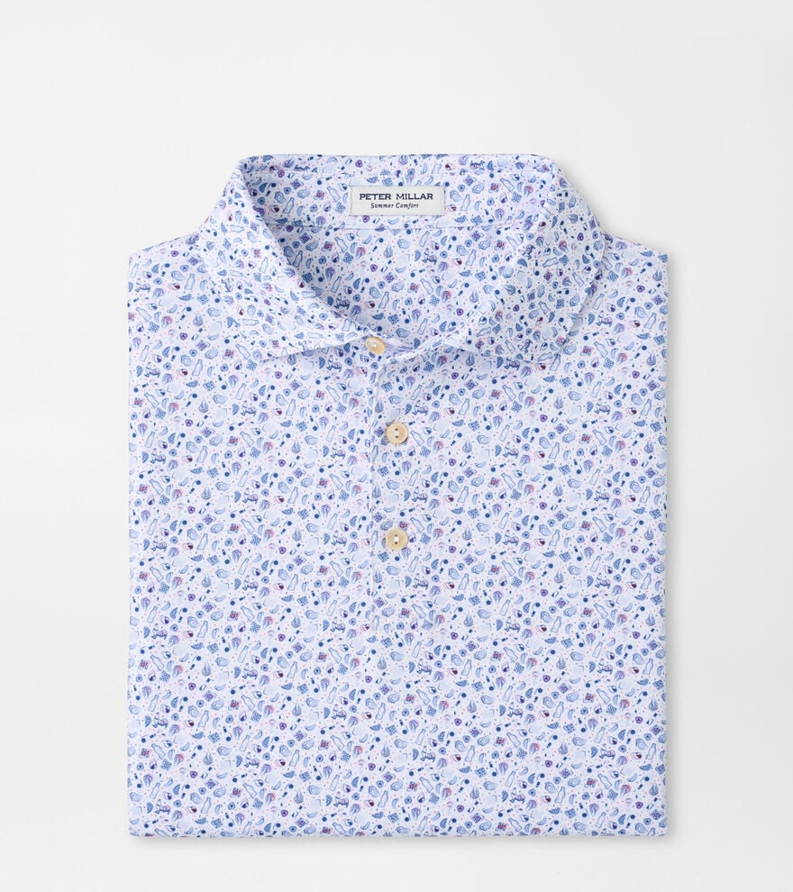 Oyster Roast Perf Jersey Polo (White)