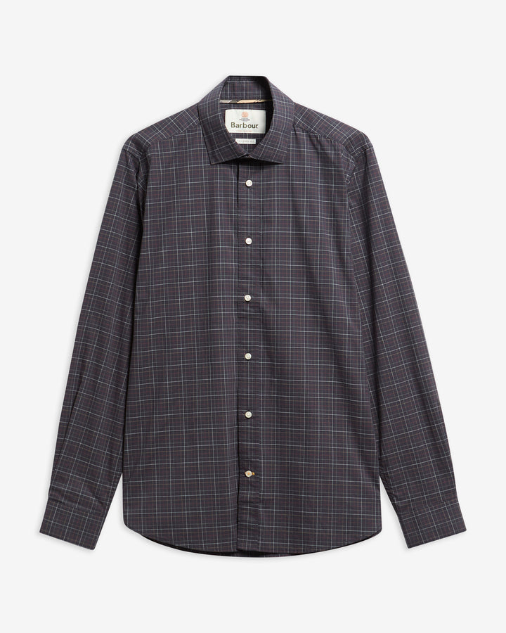 Ashfield Tailored Tattersall Shirt (Navy)