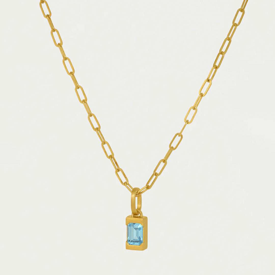 Baguette Birthstone Pendant (Aquamarine)