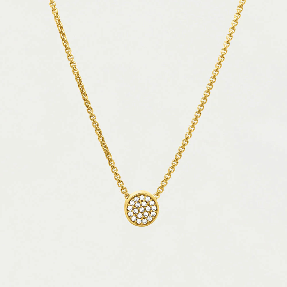 Petite Pave Pendant (Gold/White/Topaz)