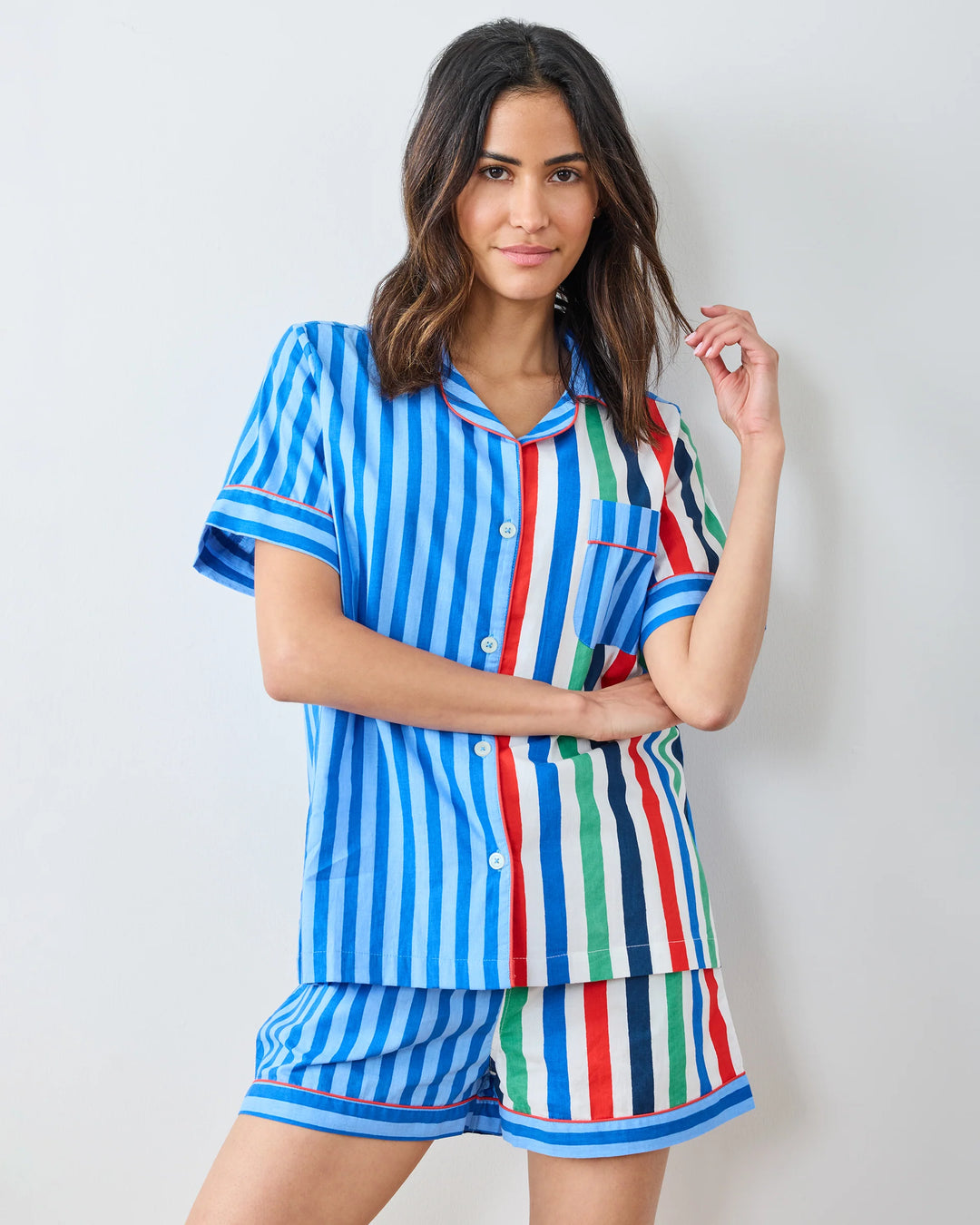 Gift Wrapping Short PJ Set (Nautical Stripe)