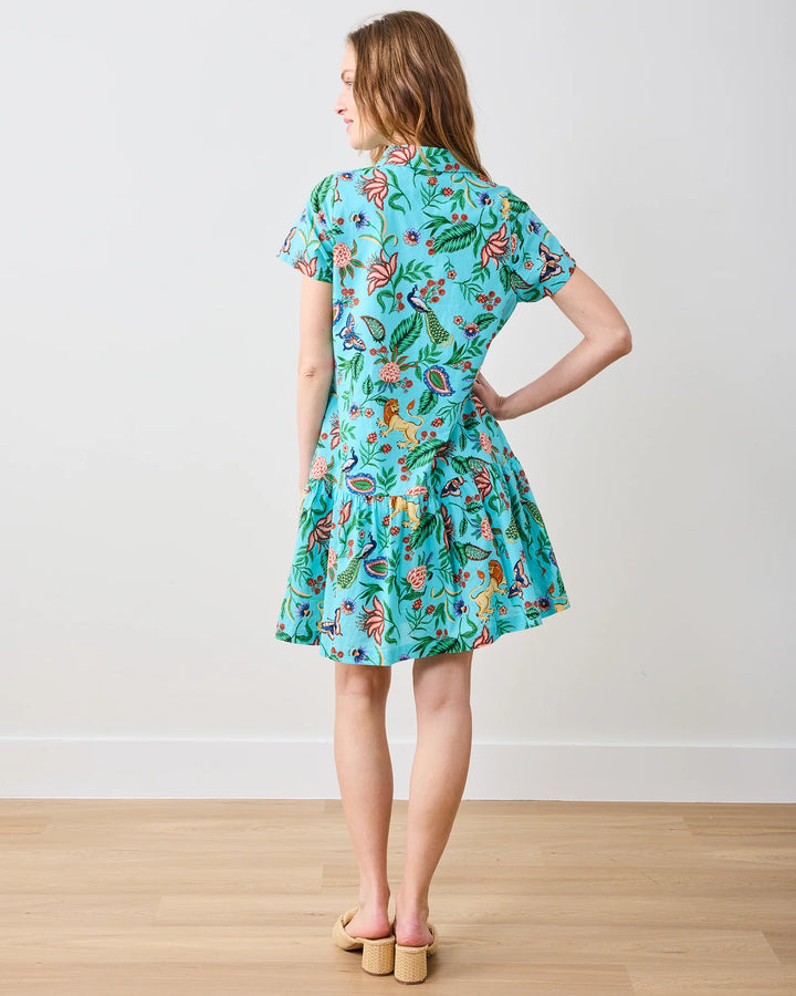 Gracie Dress in Garden District (Caribbean Blue)