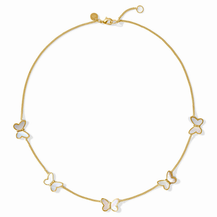 Papillon Delicate Station Necklace (Mother of Pearl)