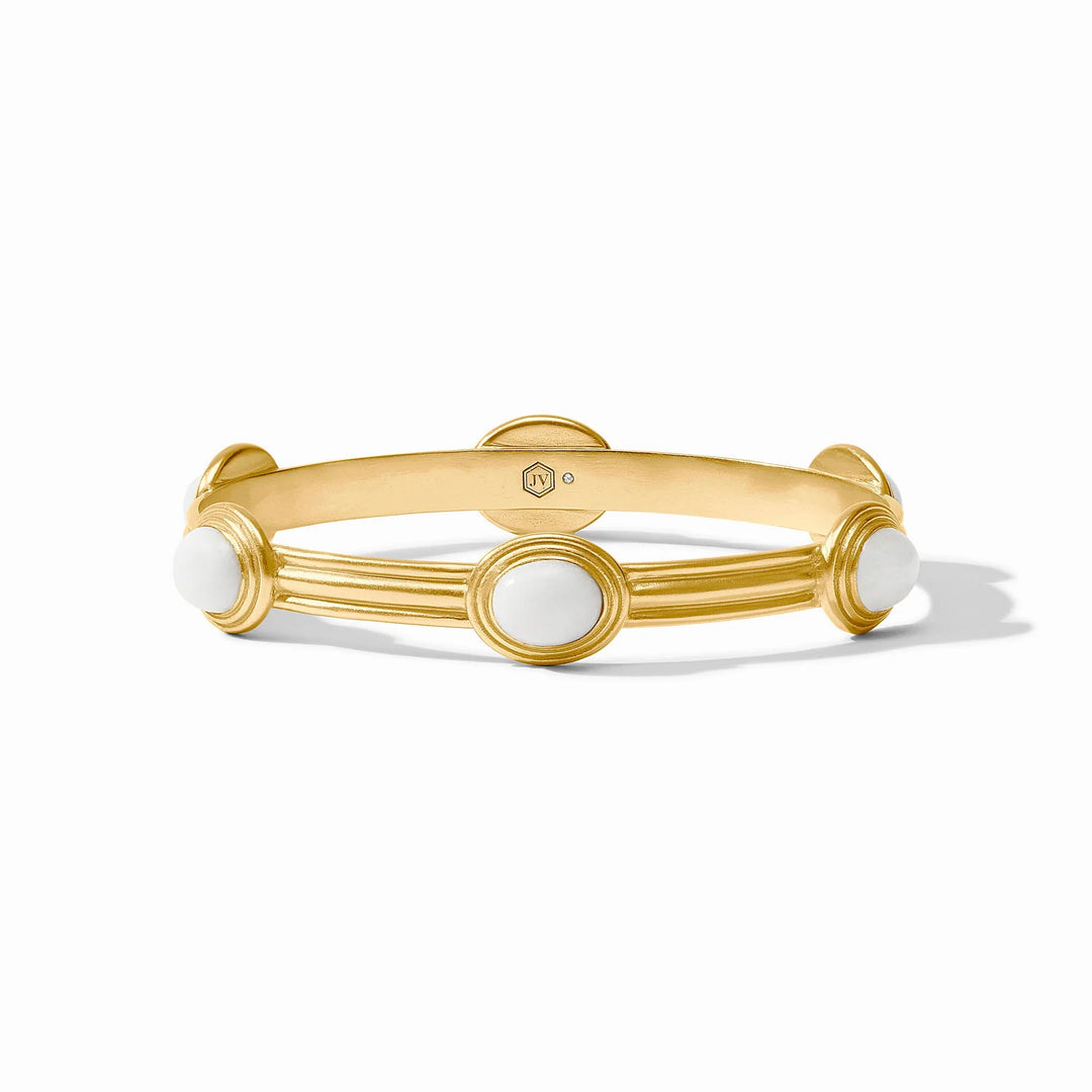 Portofino Stone Bangle Medium (White Jade)