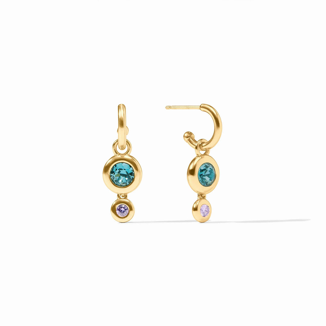 Rainbow Duo Hoop &amp; Charm Earring (Blue Twilight)