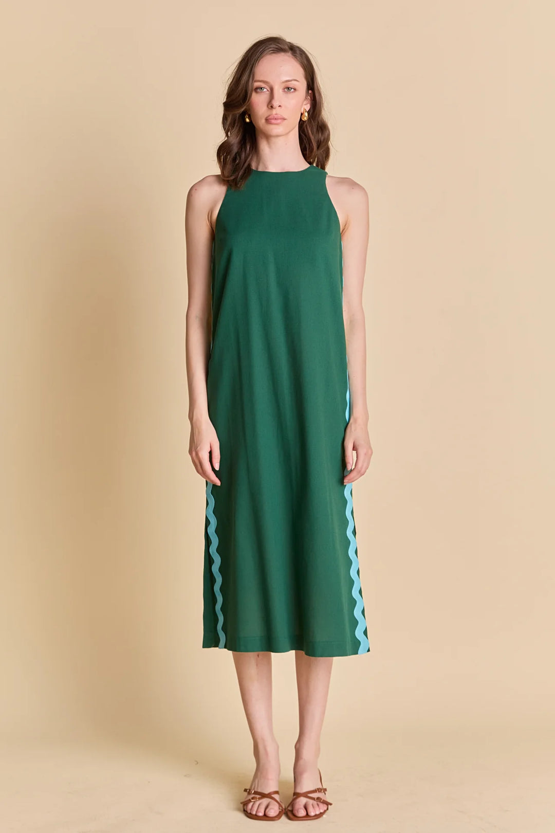 Sleeveless Midi Dress (Dark Green)