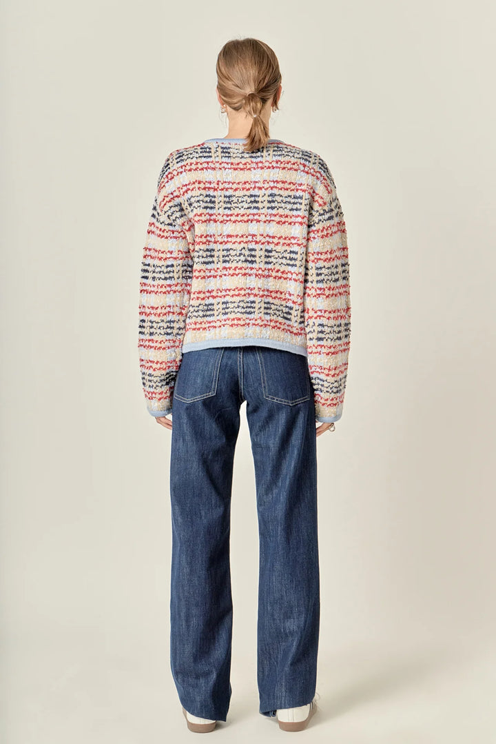 Textured Stripe Jacket (Powder Blue Multi)