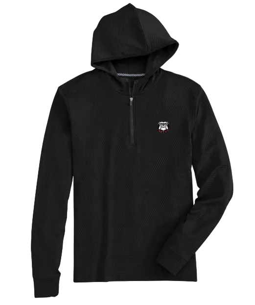 UGA Scuttle Hoodie Perf Quarter Zip (Caviar Black)
