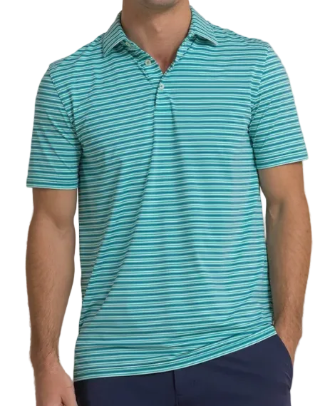 Stripe Coastal Breeze Polo (Persian Green)
