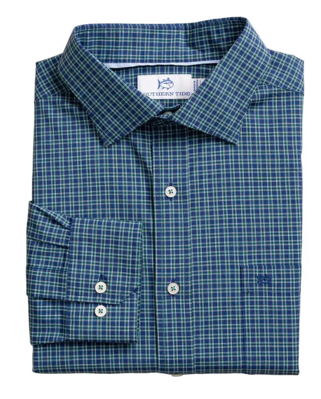 Charleston Plaid Sportshirt  (Nautical Blue)
