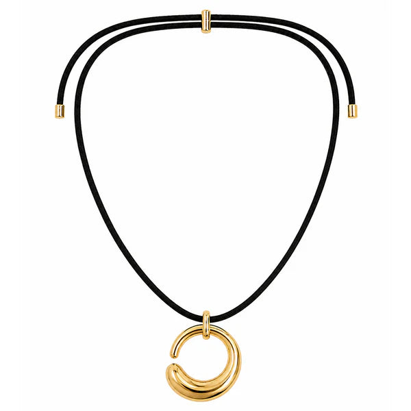 Solara Pendant Necklace (Black Gold)