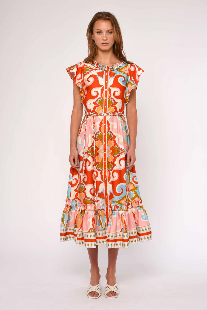 Ella Midi Dress (Rosetti Print)