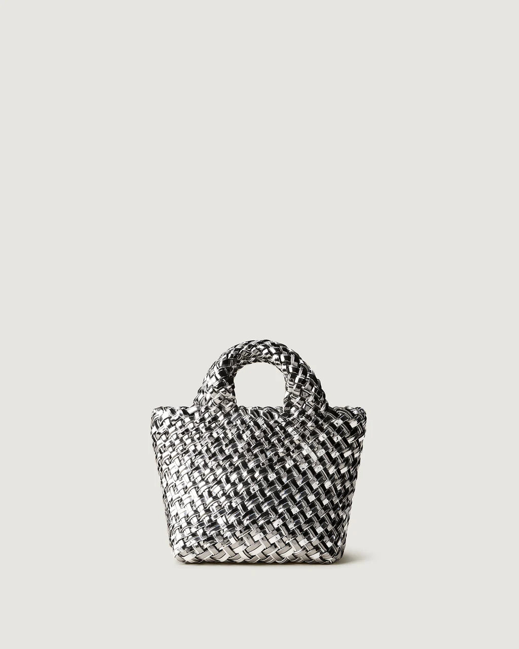 St. Barths Petite Tote Double Weave Metallic (Pewter)