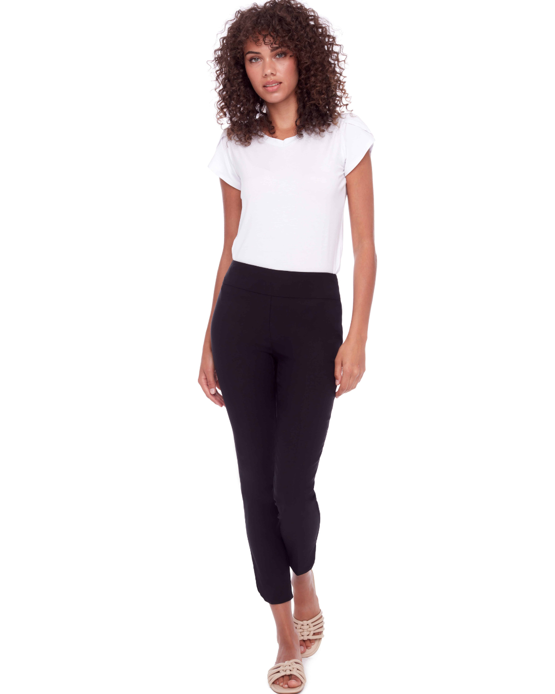 Solid Techno Ankle Pant (Black)