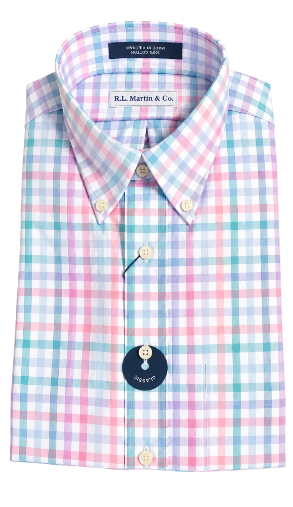Morton  (Blue/Navy/Pink Grid)
