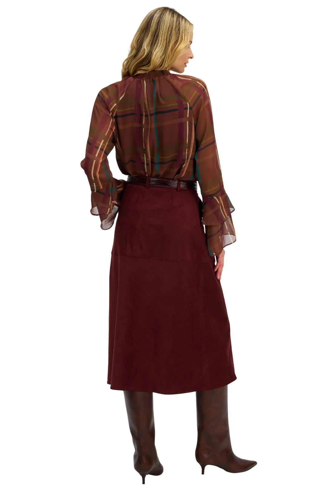 Valentina Blouse (Brown Plaid)