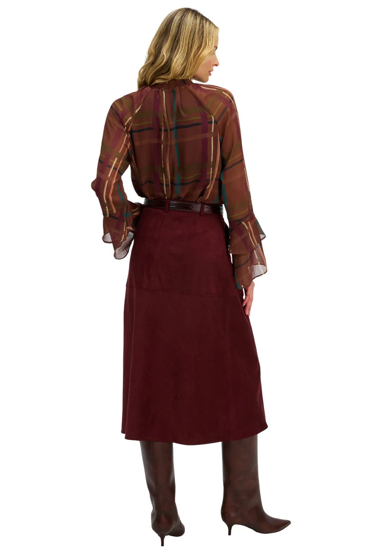 Valentina Blouse (Brown Plaid)