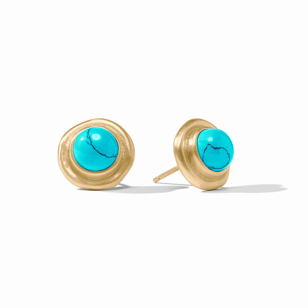 Wave Stone Stud (Turquoise Blue)