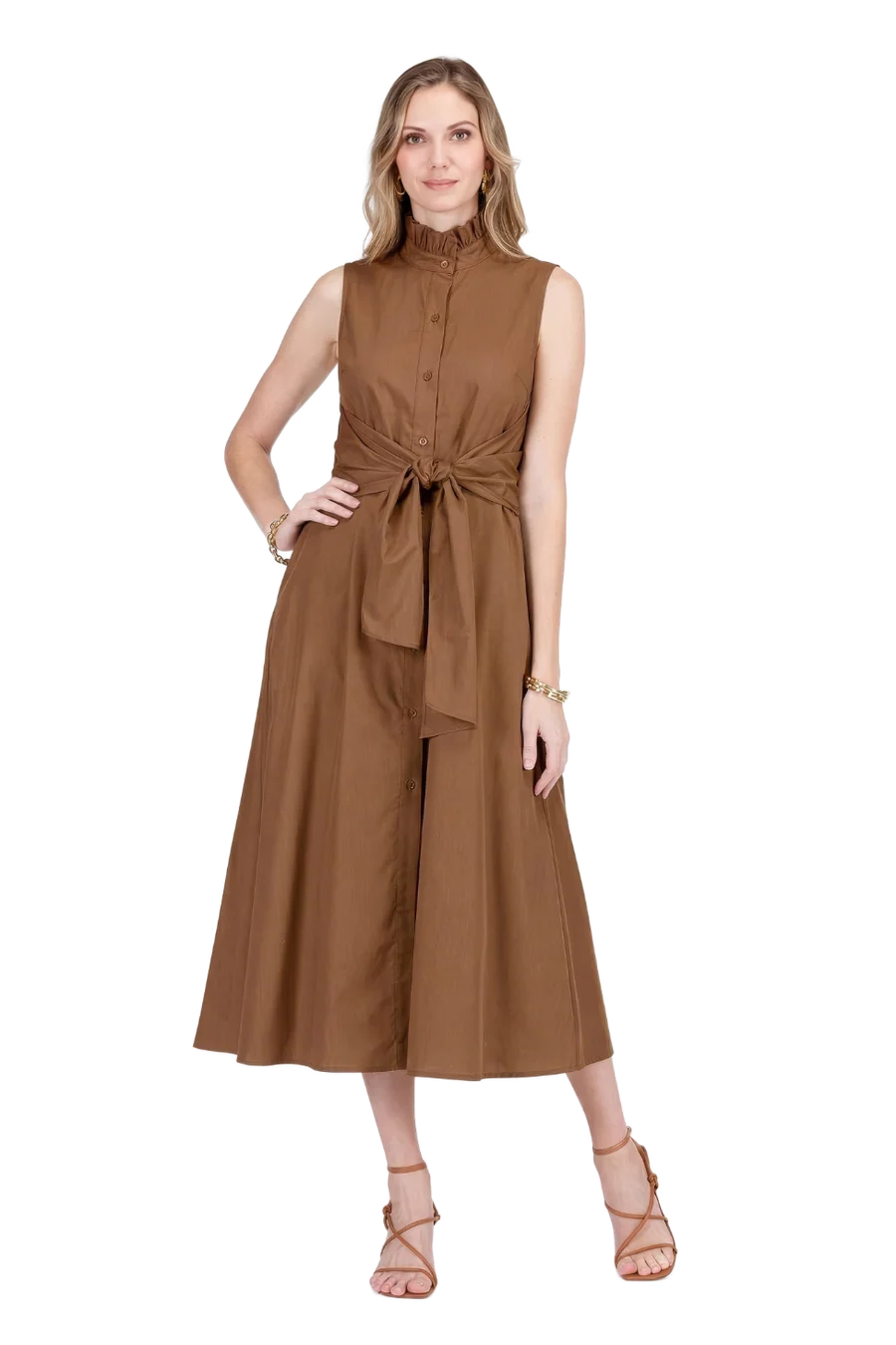 Back Wrap Maxi Dress (Brown)