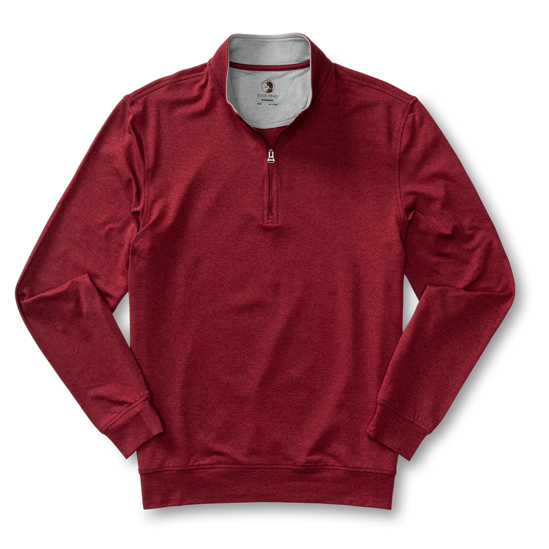 Long Drive Performance 1/4 Zip Pullover (Deep Red)