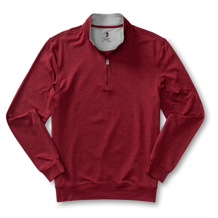 Long Drive Performance 1/4 Zip Pullover (Deep Red)