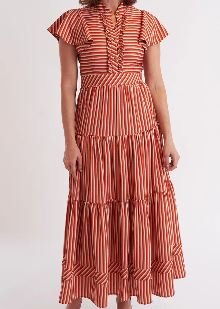 Doon Dress (Terracotta Stripe)