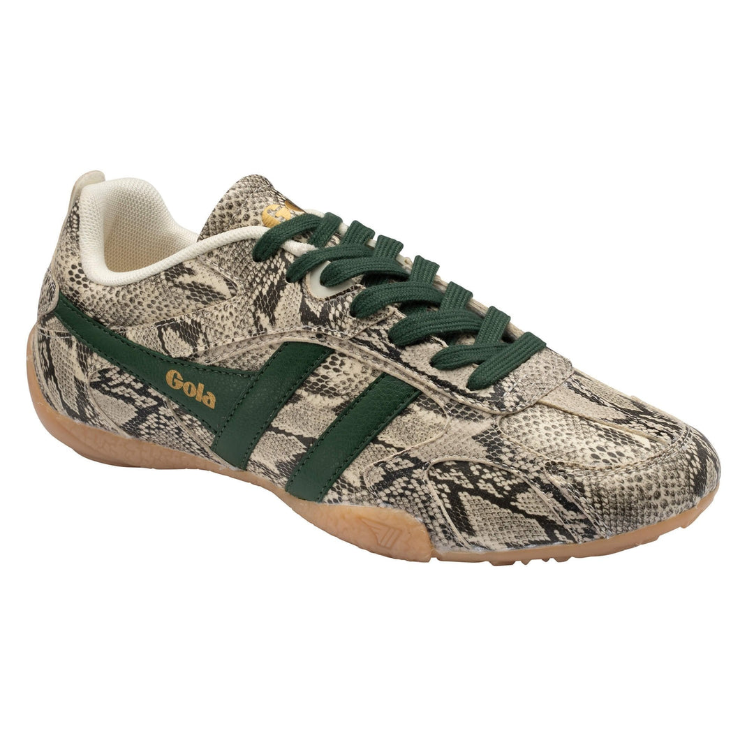 Corva Snake Sneakers (Off White/Evergreen/Gum)
