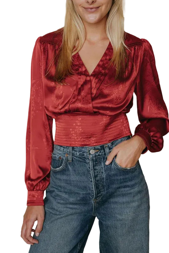Avery Top (Red Floral)