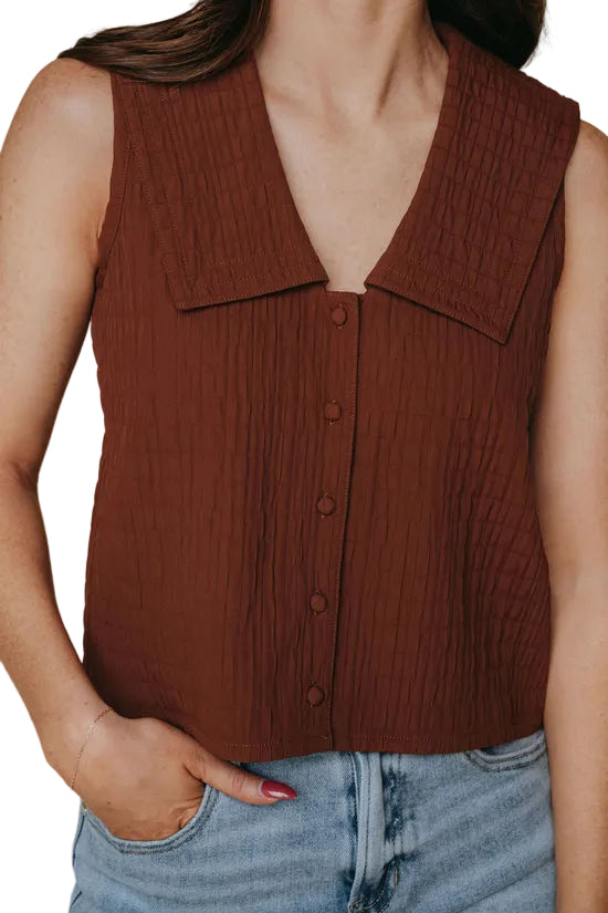 Lynn Top (Brown Textured Fabric)