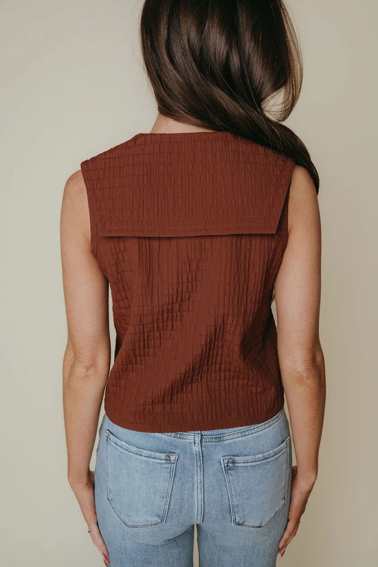Lynn Top (Brown Textured Fabric)