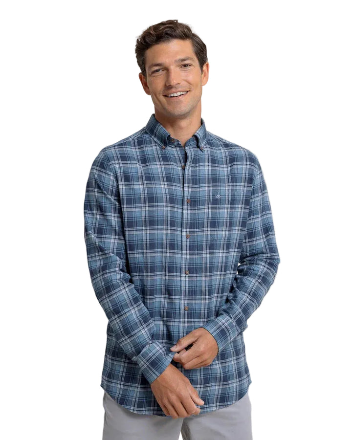 Stillwater Plaid Sport Shirt (Sea Blue)