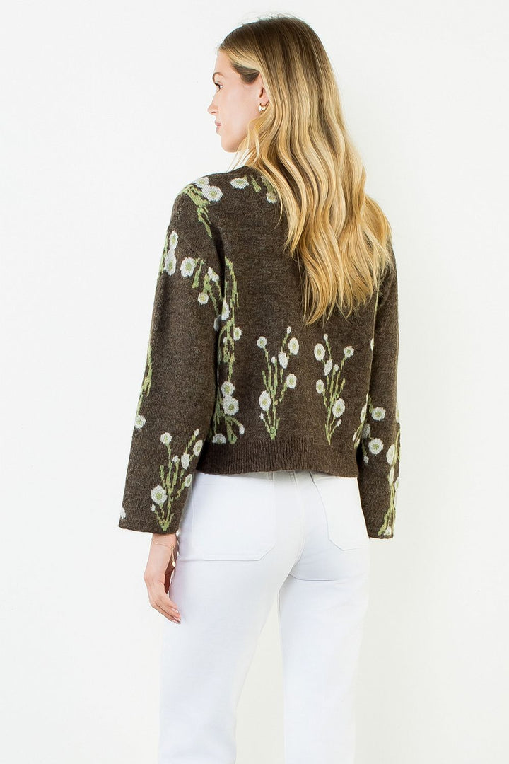 Cherry Blossom Sweater (Brown)