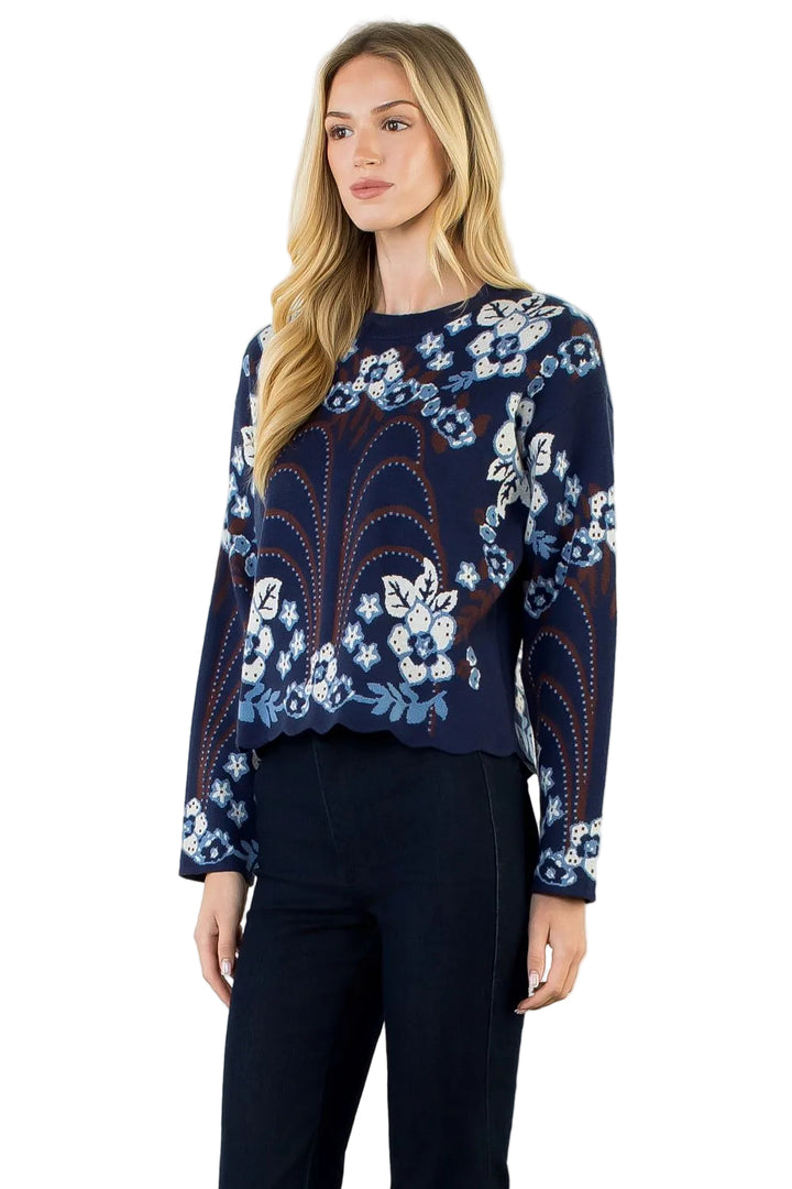 Pattern Sweater (Navy)