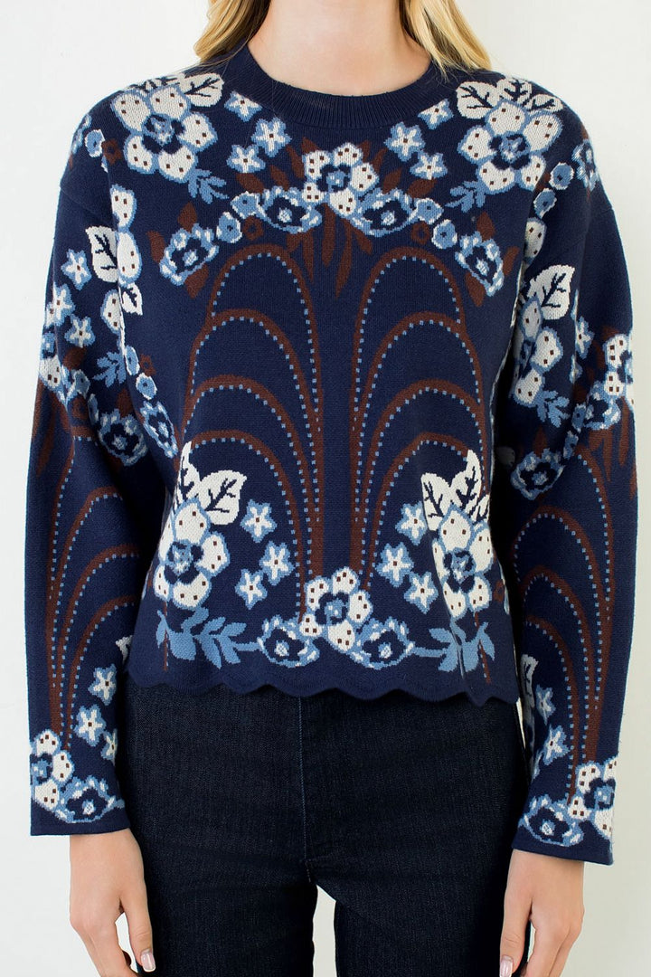 Pattern Sweater (Navy)