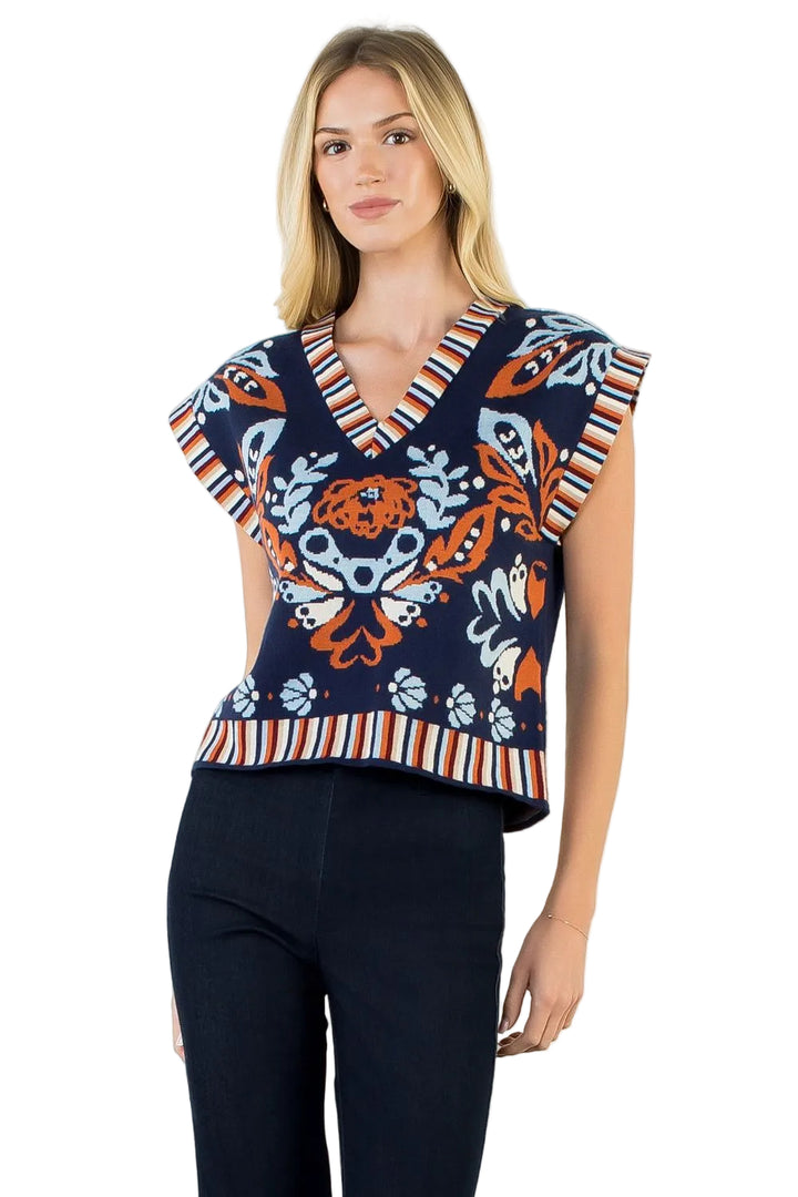 Aztec Top (Navy)