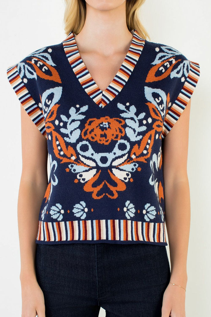 Aztec Top (Navy)